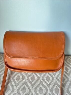 Rare Vintage Coach Bistro Bag Crossbody Saddle British Tan Leather USA 0440-313